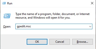 huong dan tat update win 10 7 Gõ dòng lệnh gpedit.msc trong ô Run