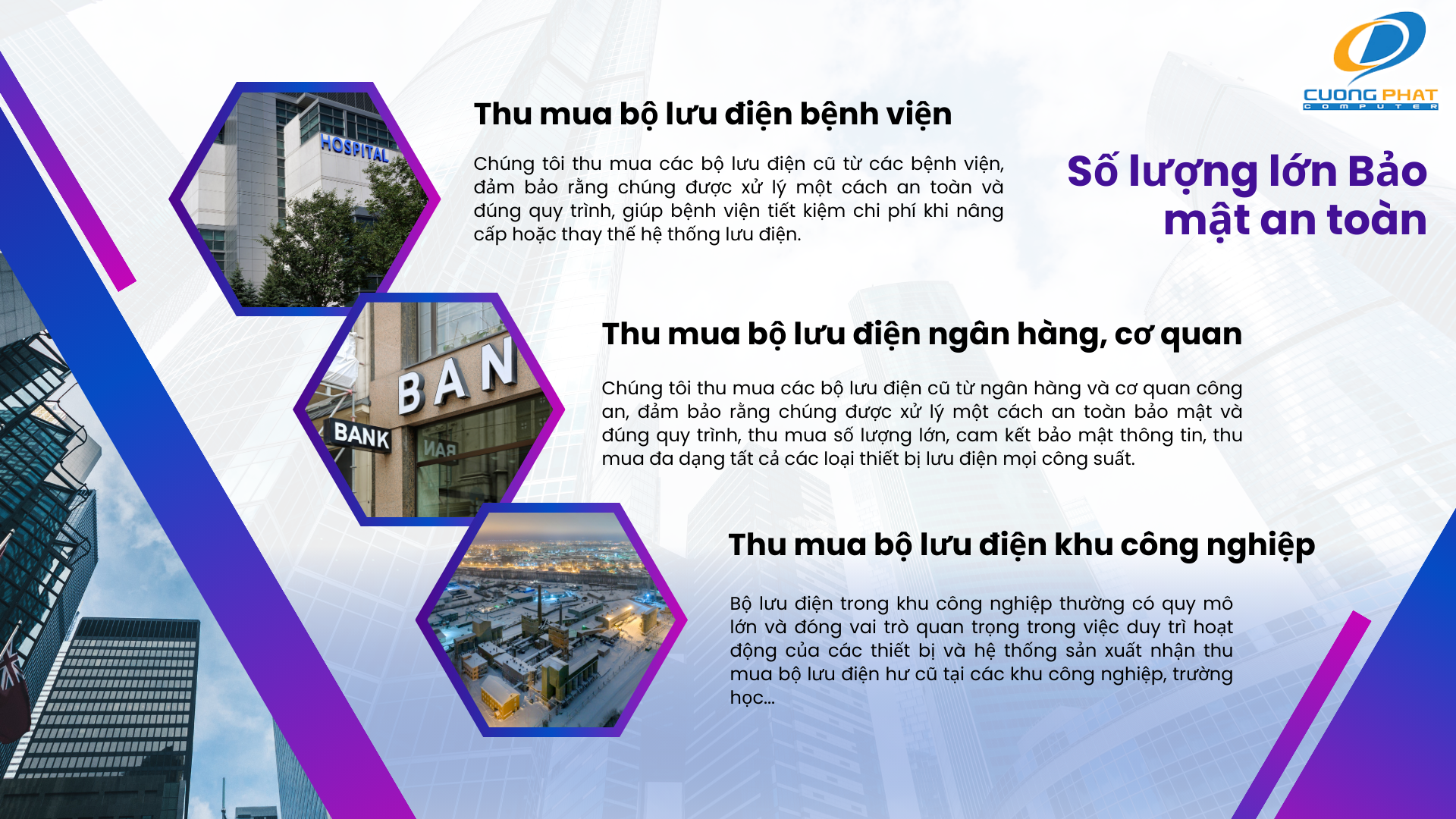 Thu mua bộ lưu điện công ty, doanh nghiệp, khu công nghiệp